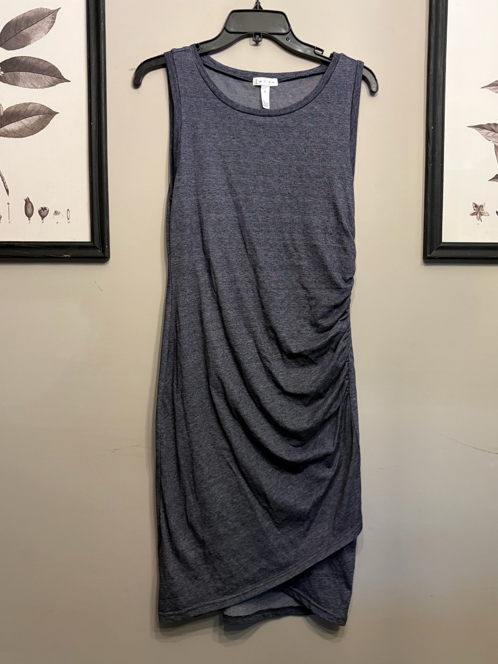 LEITH Ruched Bodycon Navy Blue Dress Size M